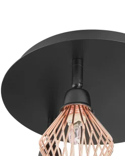3 lys-spotlight VOLGA Justerbar Metal Sort