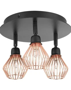 3 lys-spotlight VOLGA Justerbar Metal Sort