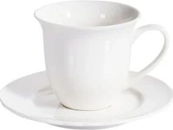 8 x kop med underkop ELDERBERRY Porcelæn Hvid