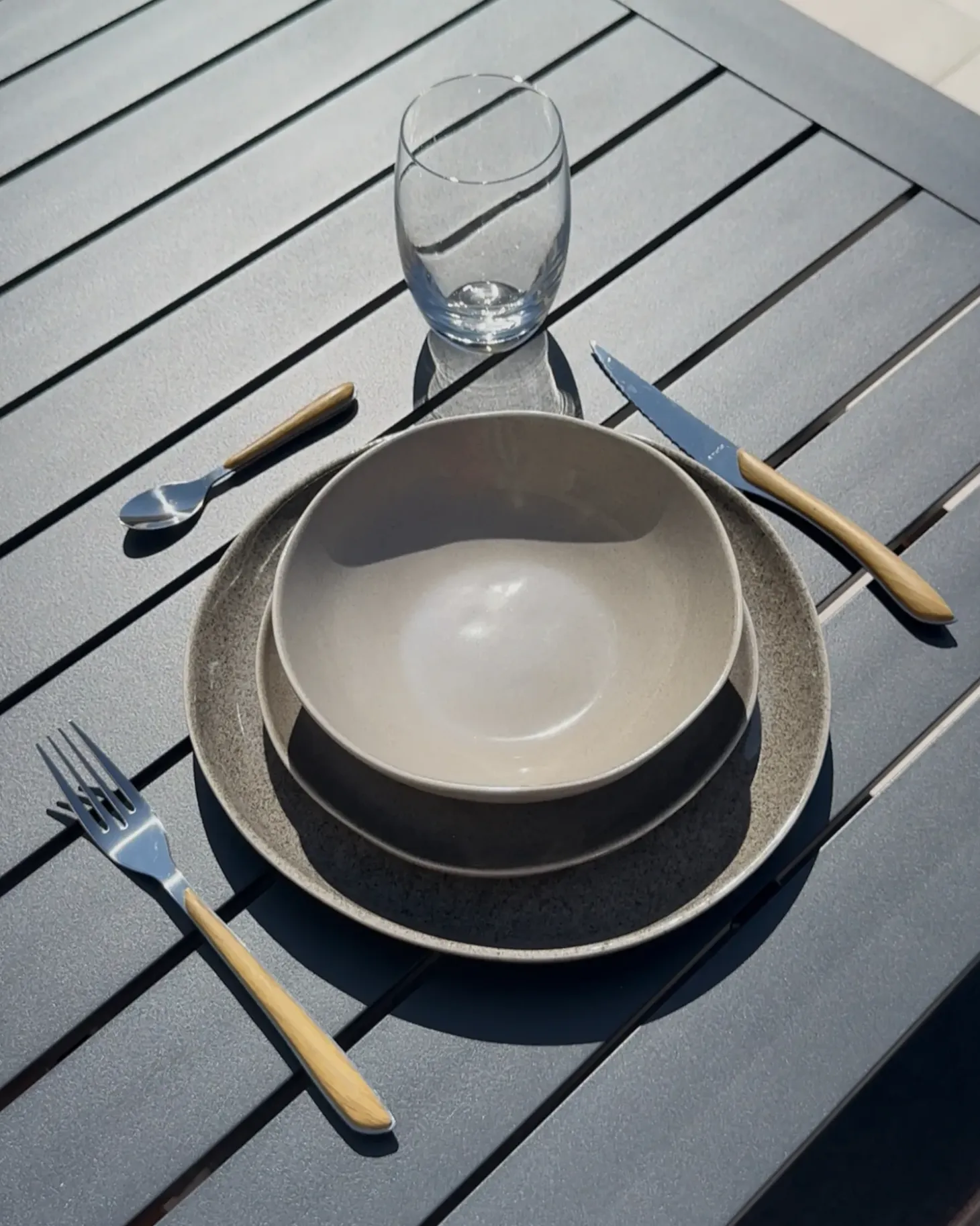 8 x spisetallerken COSTMARY Stentøj Grå