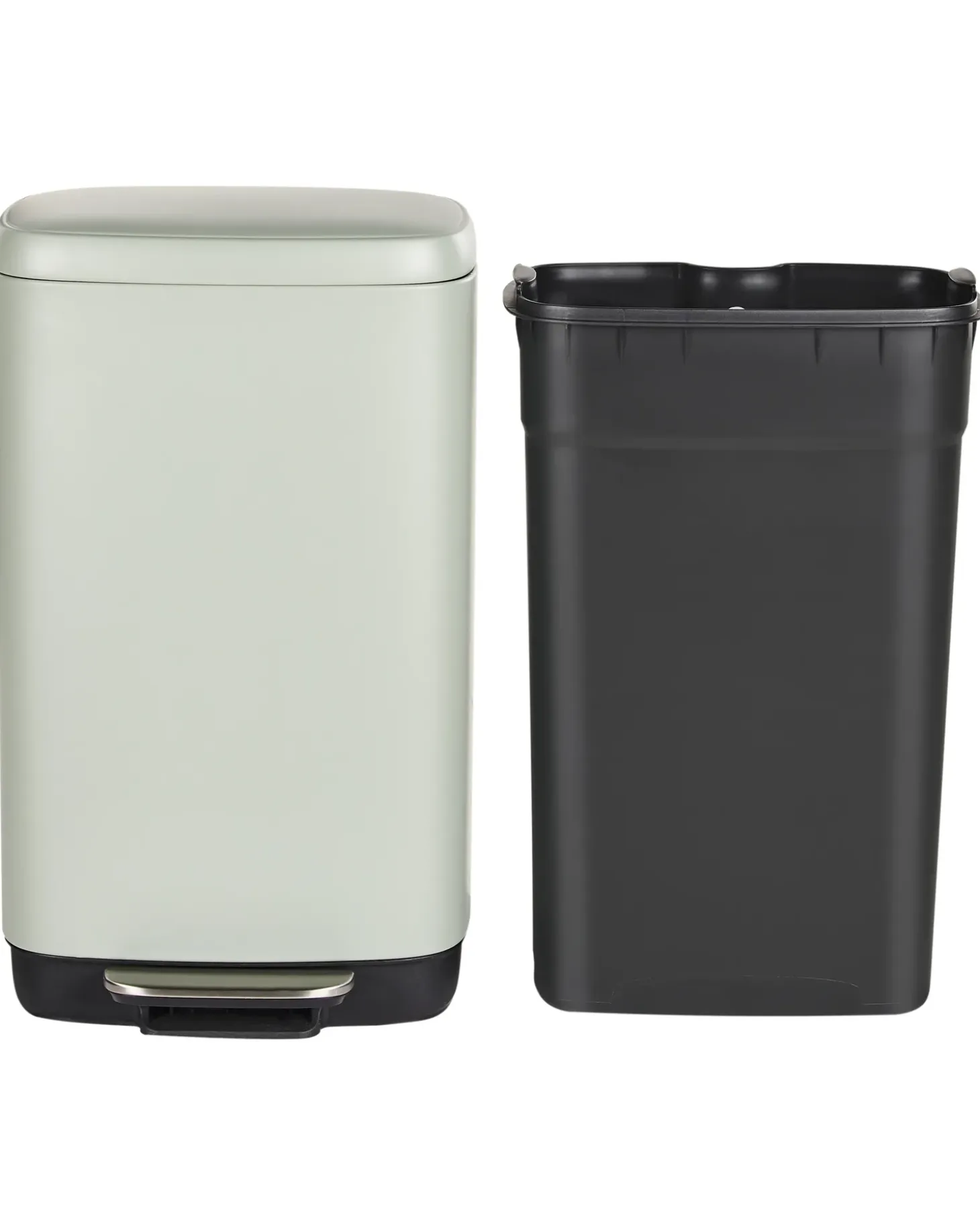 Affaldsbeholder med pedal 30 L ECOCOLLECT Metal Lysegrøn