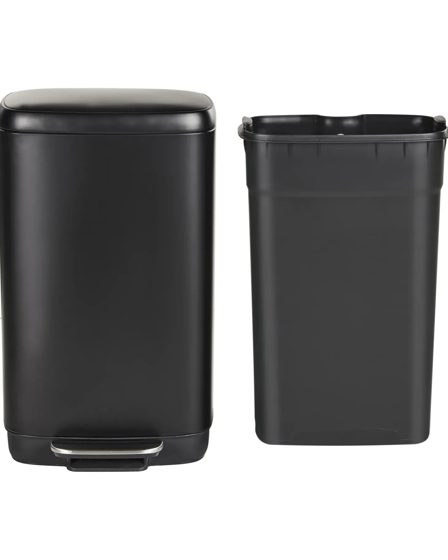 Affaldsbeholder med pedal 30 L ECOCOLLECT Metal Sort