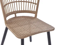 ALIANO 6 personers Havemøbelsæt Pastellrosa PE-rattan med puder