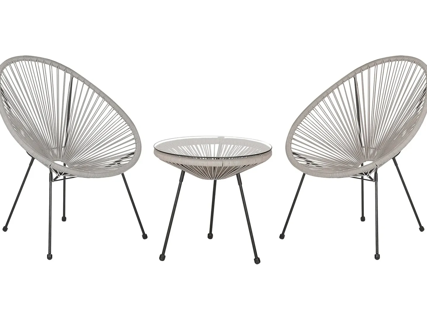 Altansæt ACAPULCO II PE-rattan Lysegrå