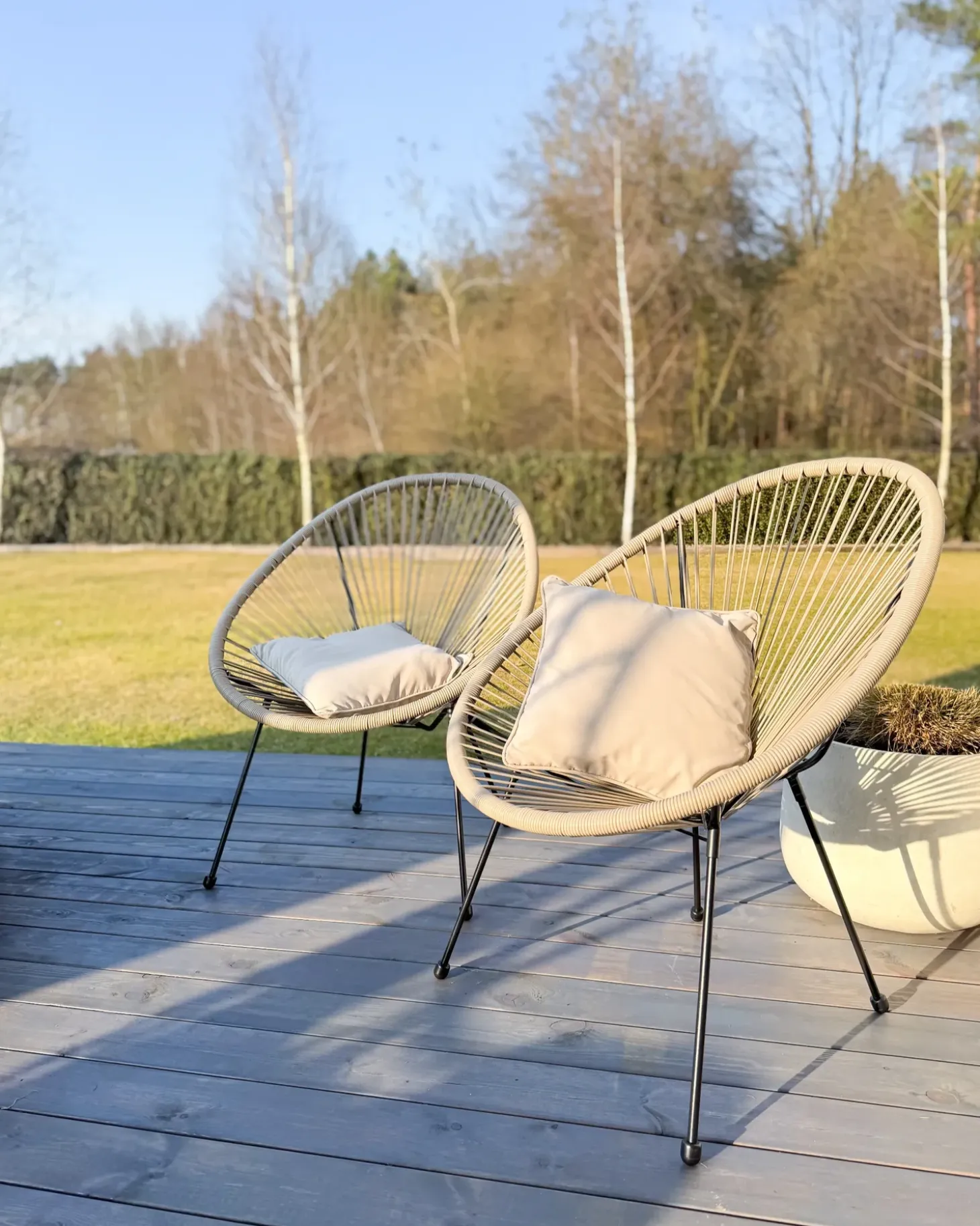 Altansæt ACAPULCO II PE-rattan Lysegrå