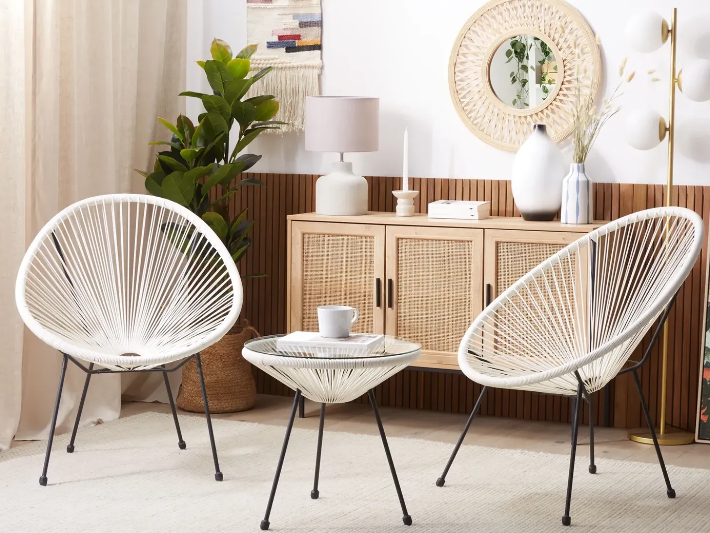 Altansæt ACAPULCO II PE-rattan Hvid