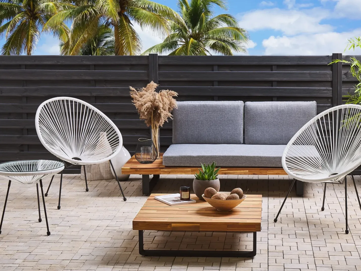 Altansæt ACAPULCO II PE-rattan Hvid