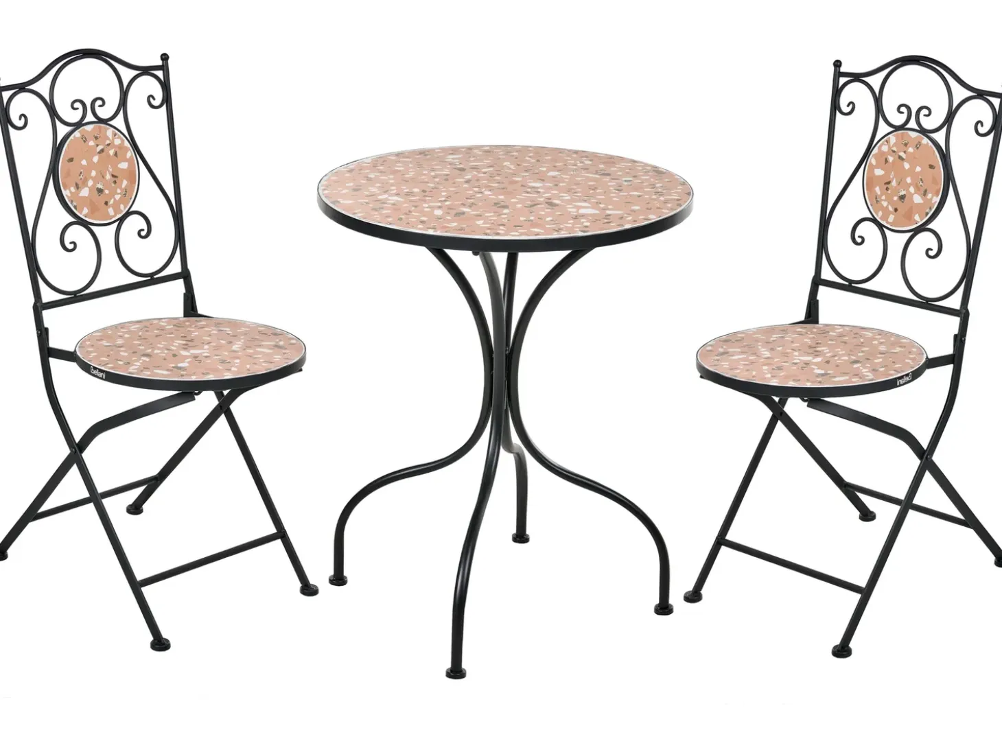 Altansæt Foldbar ADRANO Metal Sort
