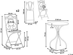 Altansæt Foldbar ADRANO Metal Sort