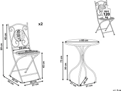Altansæt Foldbar CARIATI Metal Sort