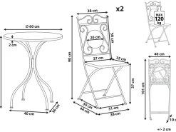Altansæt Foldbar CARPINO Metal Sort