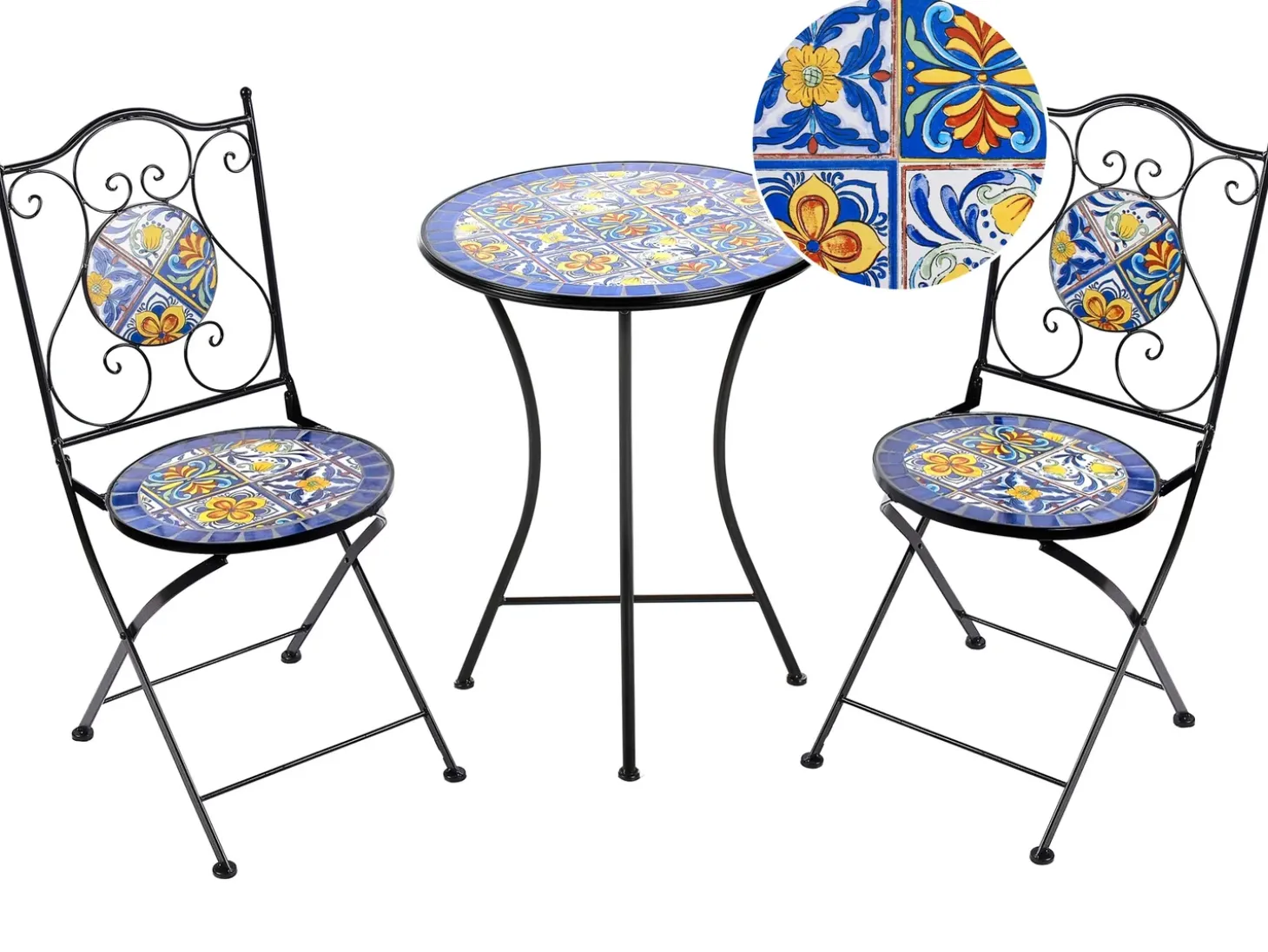 Altansæt Foldbar CORIANO Metal Sort