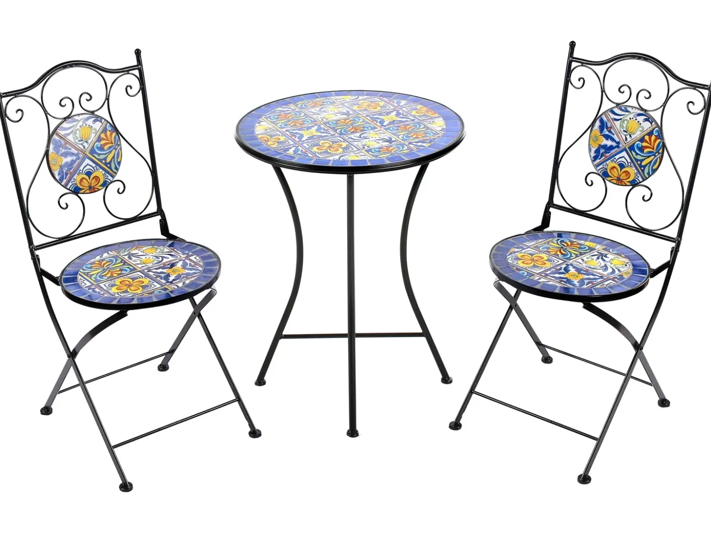 Altansæt Foldbar CORIANO Metal Sort