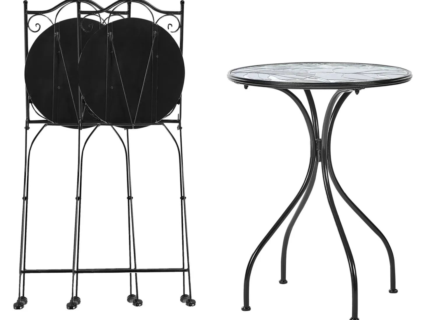 Altansæt Foldbar COZZANA Metal Sort