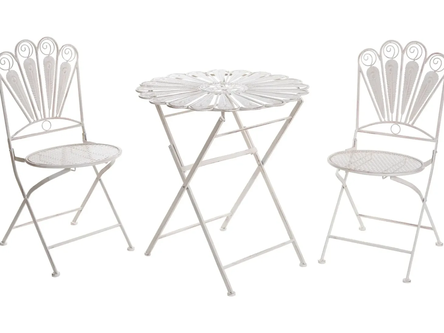 Altansæt Foldbar PAVIA Metal Cremehvid