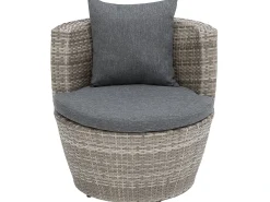Altansæt med puder CAPRI PE-rattan Grå