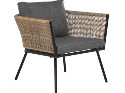 Altansæt med puder GARGANO PE-rattan Lysebrun