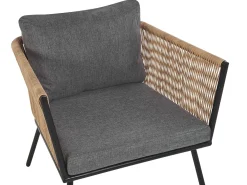 Altansæt med puder GARGANO PE-rattan Lysebrun