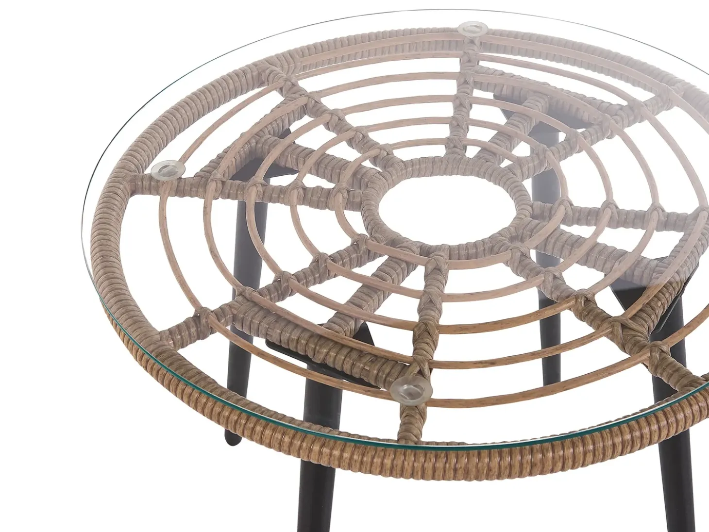 Altansæt med puder LAURETO PE-rattan Naturlig