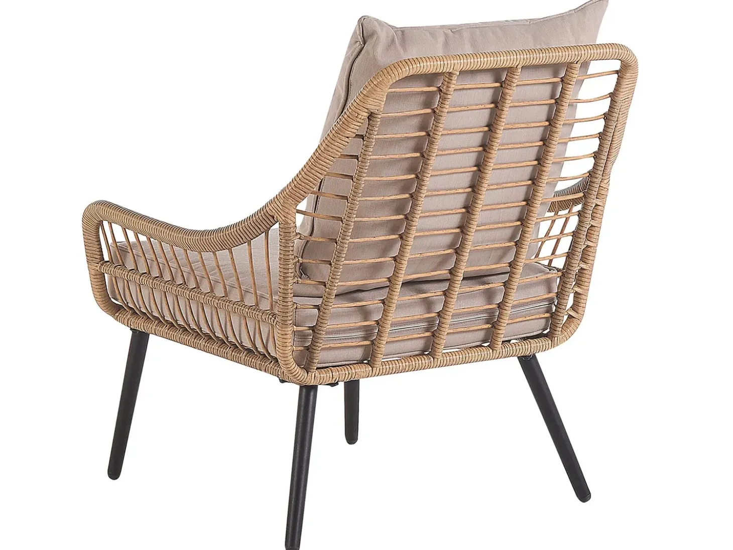 Altansæt med puder LAURETO PE-rattan Naturlig