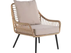 Altansæt med puder LAURETO PE-rattan Naturlig
