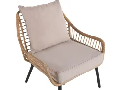 Altansæt med puder LAURETO PE-rattan Naturlig