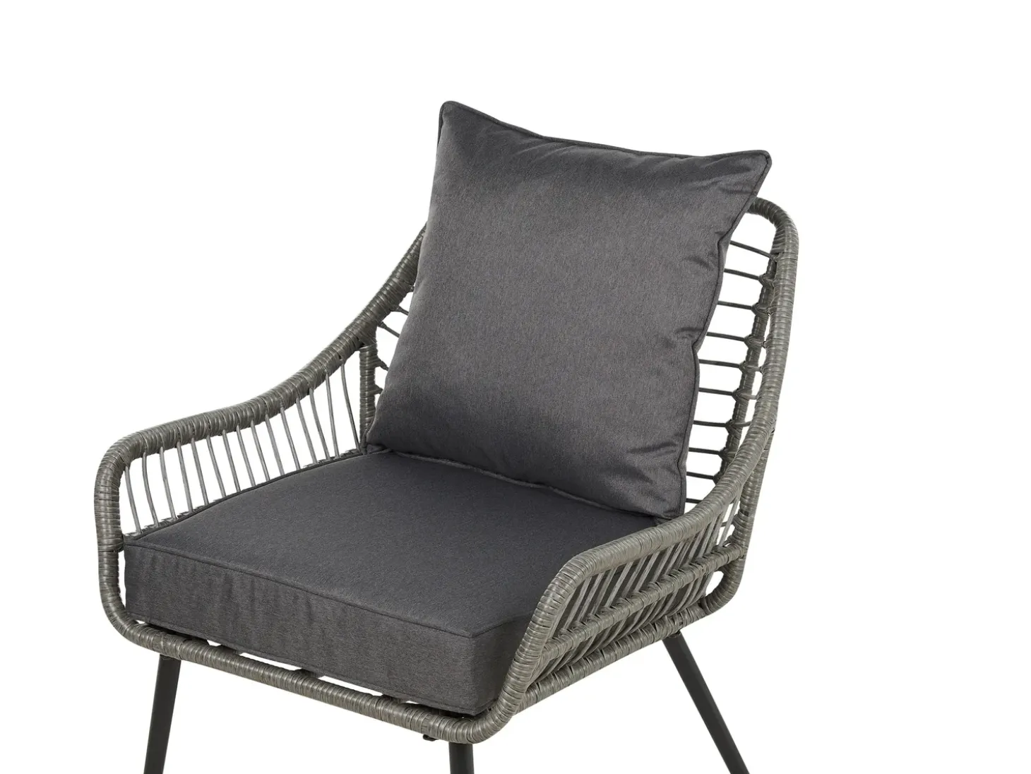 Altansæt med puder LAURETO PE-rattan Grå