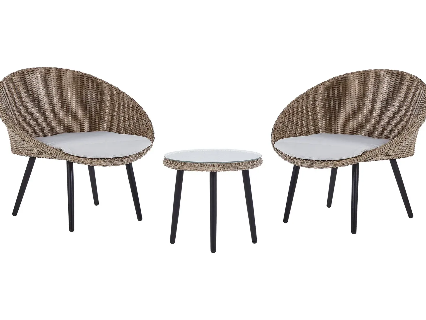 Altansæt med puder ORTIGIA PE-rattan Lys Beige Beige
