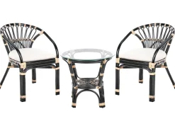 Altansæt med puder PECORINI Rattan Sort