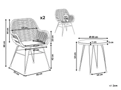 Altansæt med puder TROPEA II PE-rattan Naturlig