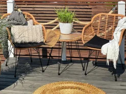 Altansæt med puder TROPEA II PE-rattan Naturlig