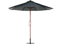 AMANTEA 6 personers Havemøbelsæt Grå Akacietræ med parasol