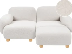 AMLI 2 personers Modulsofa Cremehvid Boucle med fodskammel