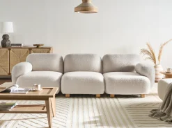 AMLI 3 personers Modulsofa Cremehvid Boucle