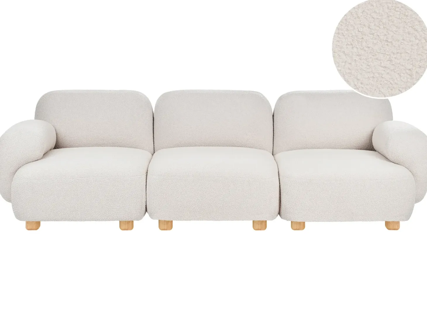 AMLI 3 personers Modulsofa Cremehvid Boucle