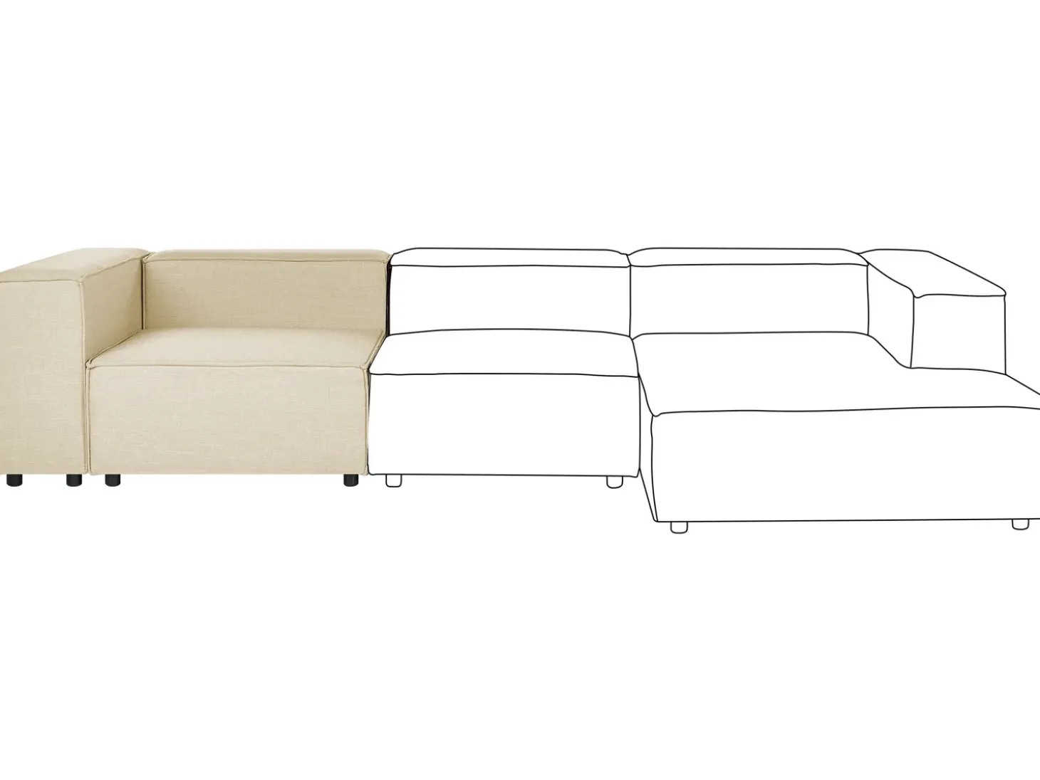 APRICA Hjørnemodul Beige Kunstlinned