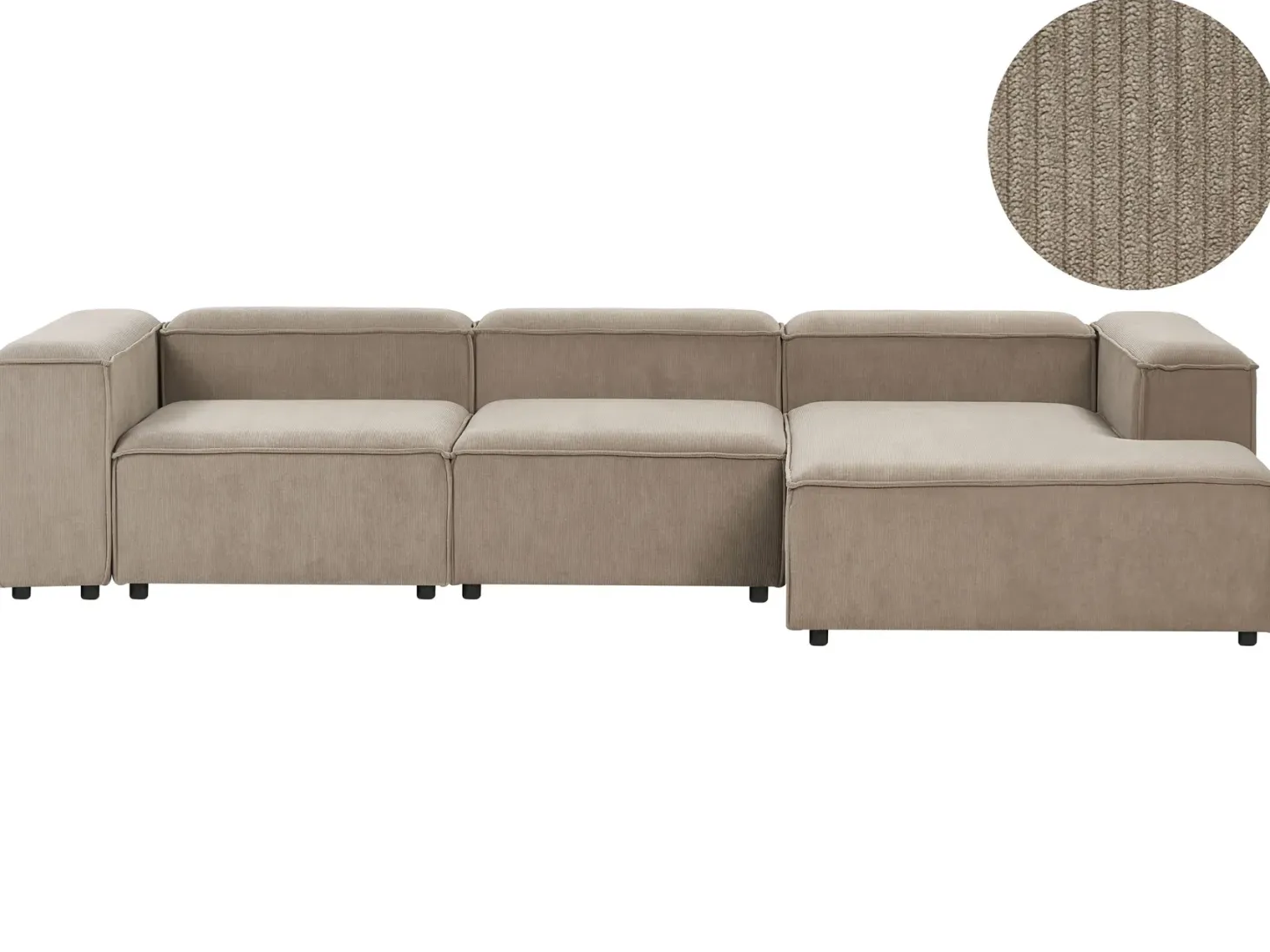 ARDAL 4 personers Hjørnesofa modul Venstrevendt Lysebrun Fløjl