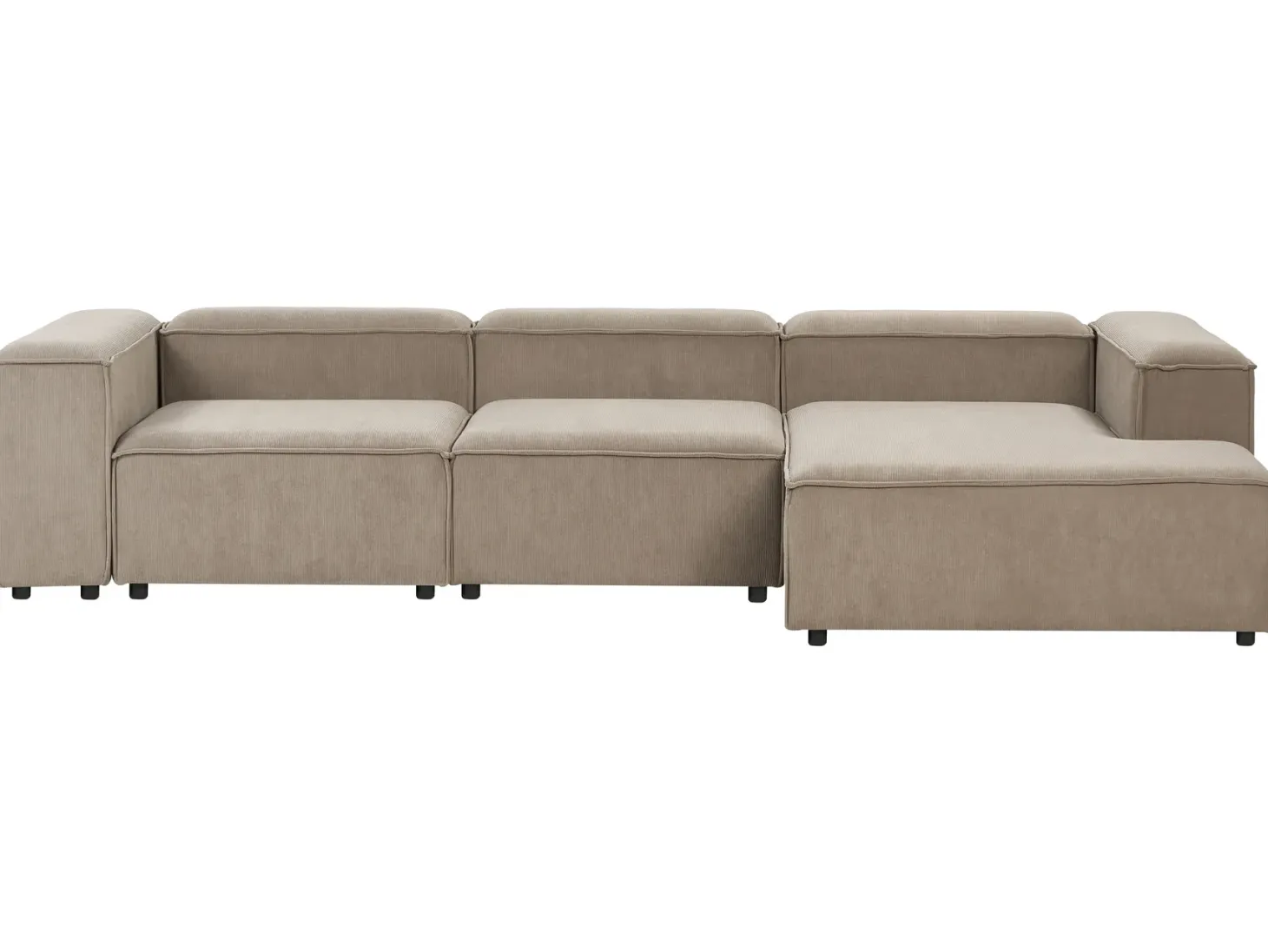 ARDAL 4 personers Hjørnesofa modul Venstrevendt Lysebrun Fløjl