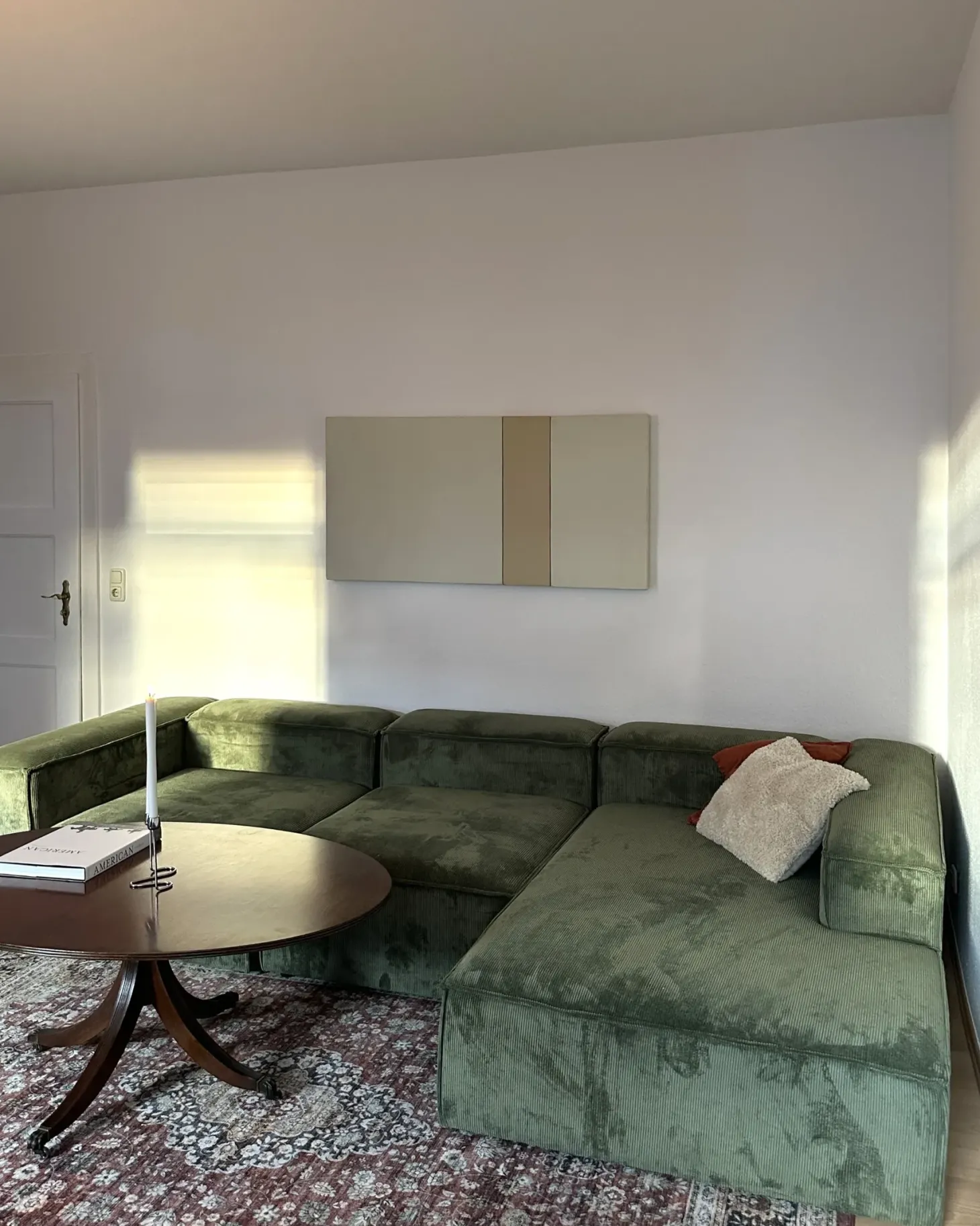 ARDAL 4 personers Hjørnesofa modul Venstrevendt Grøn Fløjl