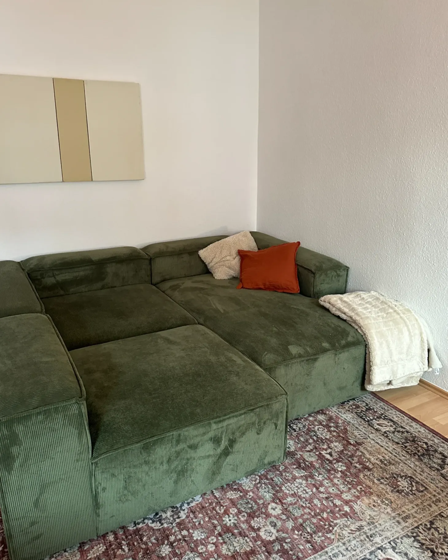 ARDAL 4 personers Hjørnesofa modul Venstrevendt Grøn Fløjl