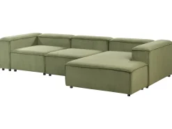 ARDAL 4 personers Hjørnesofa modul Venstrevendt Grøn Fløjl