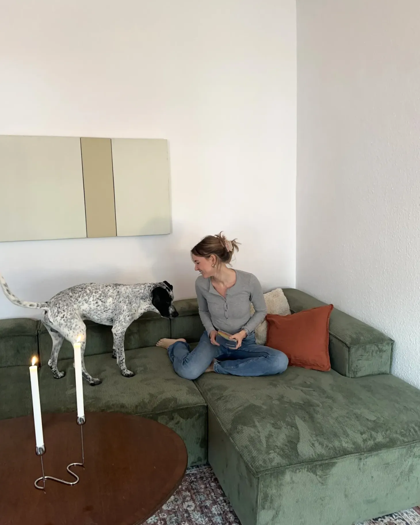 ARDAL 4 personers Hjørnesofa modul Venstrevendt Grøn Fløjl