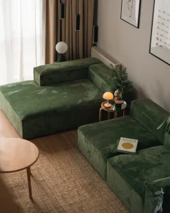 ARDAL 4 personers Hjørnesofa modul Højrevendt Grøn Fløjl