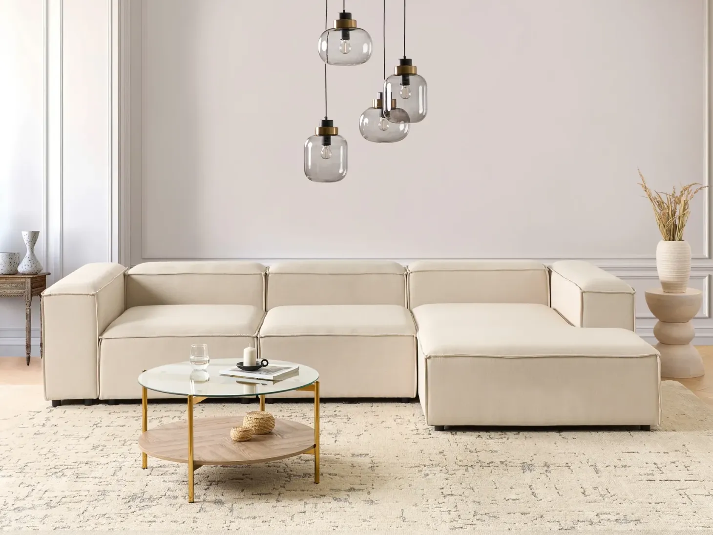 ARDAL 4 personers Hjørnesofa modul Venstrevendt Beige