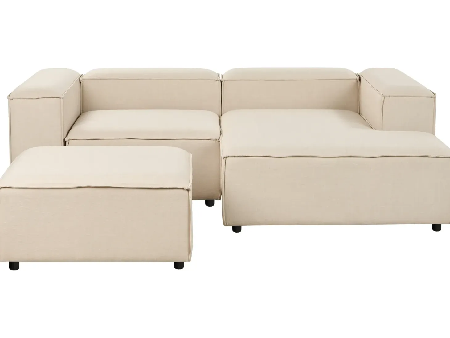 ARDAL 3 personers Hjørnesofa modul Venstrevendt Beige med fodskammel