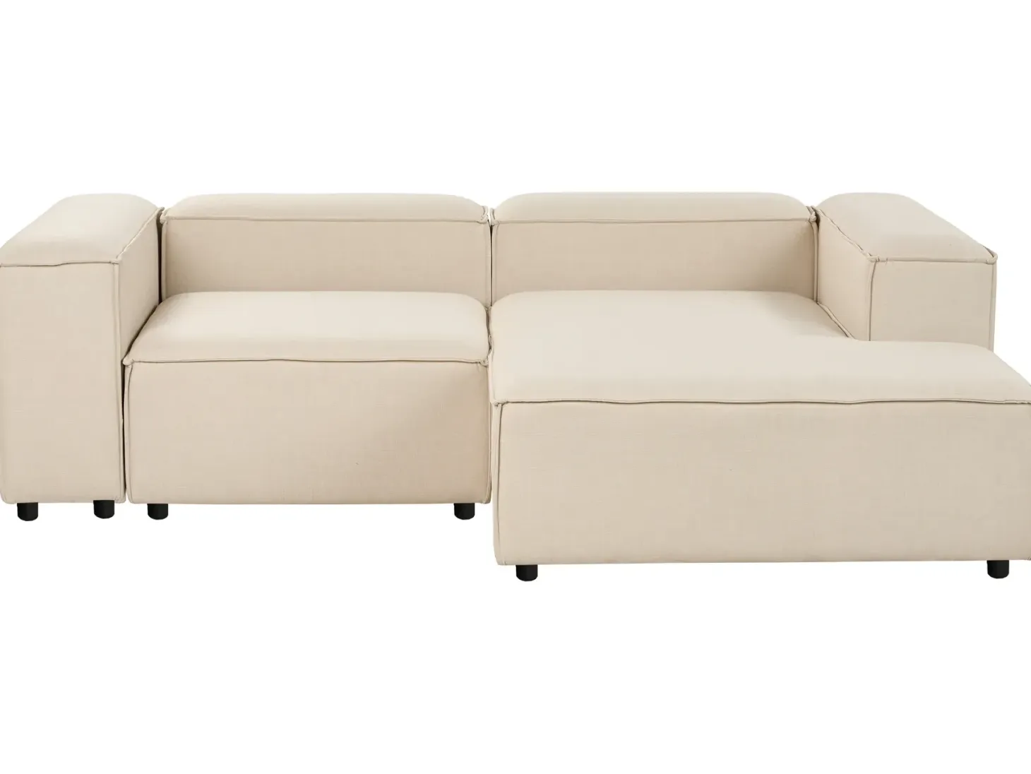 ARDAL 3 personers Hjørnesofa modul Venstrevendt Beige med fodskammel