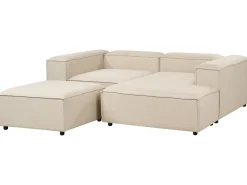 ARDAL 3 personers Hjørnesofa modul Venstrevendt Beige med fodskammel