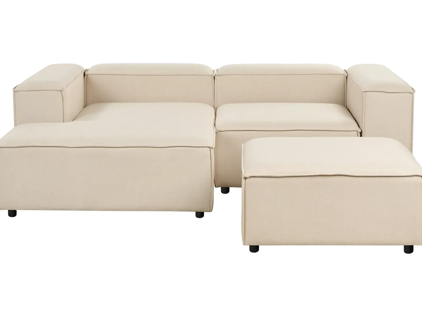ARDAL 3 personers Hjørnesofa modul Højrevendt Beige med fodskammel