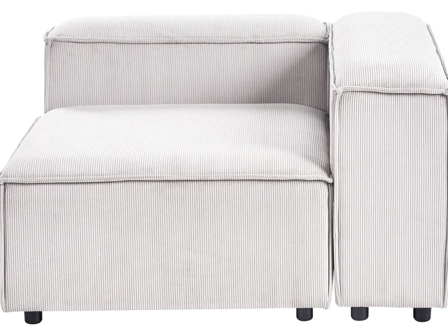 ARDAL 3 personers Hjørnesofa modul Højrevendt Cremehvid Fløjl med fodskammel