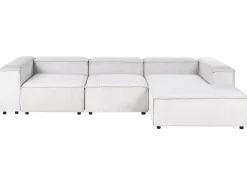 ARDAL 4 personers Hjørnesofa modul Venstrevendt Cremehvid Fløjl